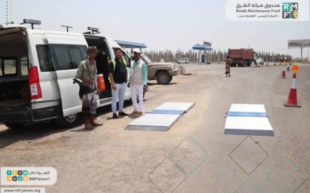 المهندس معين الماس يتفقد سير العمل بمحطة الوزن المحوري المتنقلة في البريقة