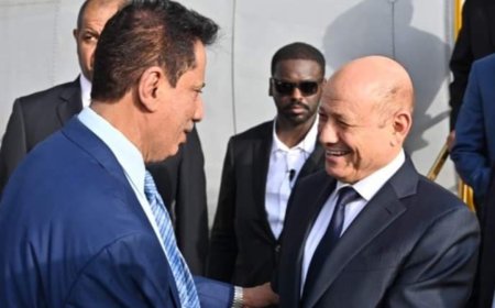 رئيس مجلس القيادة الرئاسي يصل محافظة المهرة في زيارة تفقدية