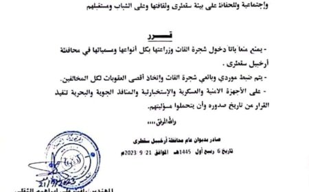 أول محافظة يمنية تقدم على ذلك.. قرار رسمي يقضي بمنع بيع القات ودخوله إلى سقطرى