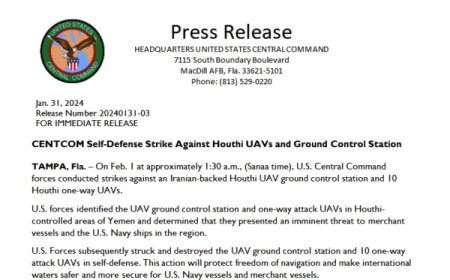 واشنطن : تدمير 10 مسيرات للحوثيين ومحطة تحكم أرضية لطائرات بدون طيار