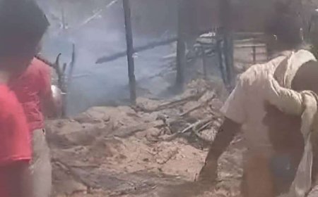 حريق يلتهم مساكن النازحين في مخيم اليابلي بالحديدة 