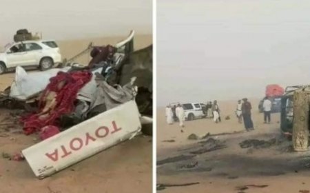 أثناء عودتهم من السعودية.. وفاة 12 مسافرا بحادث مروع في صحراء الجوف