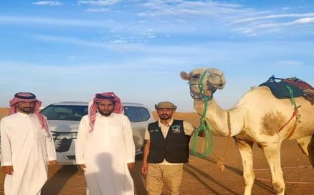 قبائل نهد في المملكة العربية السعودية تهدي الرحالة اليمني منير الدهمي جمل لاستئناف رحلته إلى مكة المكرمة