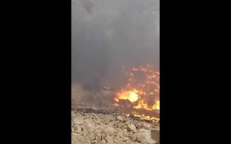 احتراق شاحنة محروقات عقب انقلابها في طريق تعز.. والكشف عن مصير سائقها