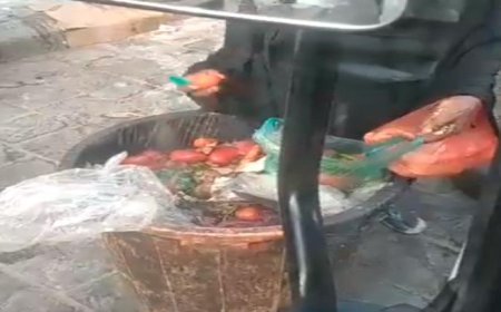 امرأة تنقي طعامها من صندوق القمامة.. فيديو