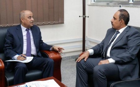 وزير المالية يناقش مع محافظ حضرموت أبرز الاحتياجات الخدمية والتنموية