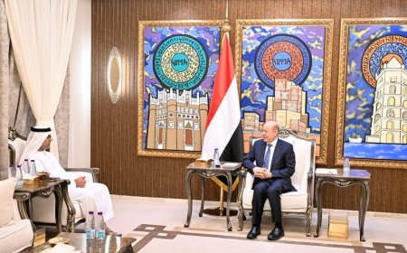 العليمي يستقبل سفير دولة الإمارات العربية المتحدة