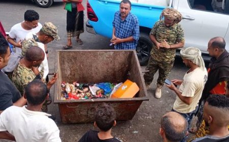 العثور على طفل حديث الولادة مرمي داخل برميل قمامة بعدن