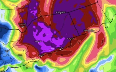 توقعات بتطور الاضطراب المداري المتمركز جنوب شرق بحر العرب إلى منخفض عميق