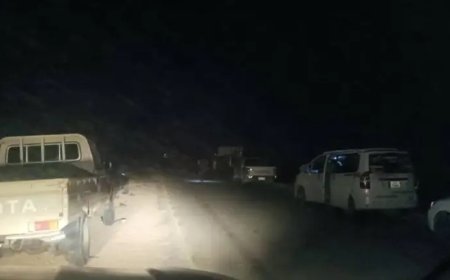 إنقلاب قاطرة محملة بالأسماك بالقرب من منطقة الادواس