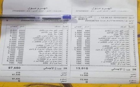 فاتورتان لمركز تجاري تكشفان الفارق الكبير في الأسعار بين عامي 2017 و2024م