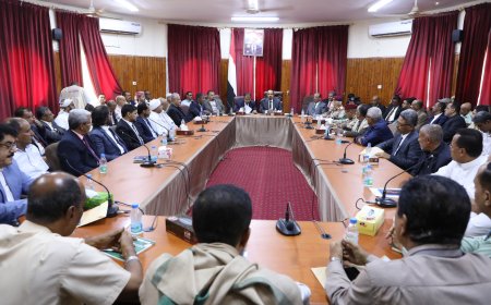 محافظ حضرموت يرأس اجتماعًا استثنائيًا للمكتب التنفيذي بوادي وصحراء حضرموت  