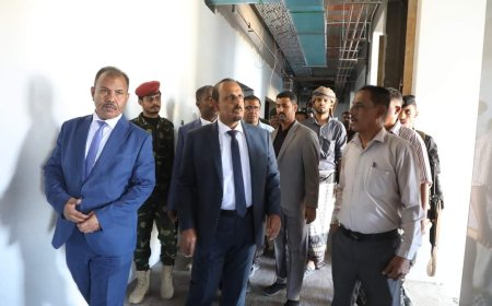 محافظ حضرموت يتفقد سير العمل بمستشفى المدينة الخيري بمدينة سيئون