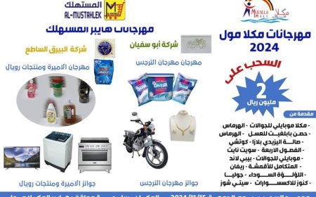 هايبر المستهلك والمكلا مول يحددان موعد السحب الكبير على الجوائز القيمة