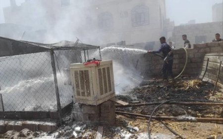 امرأة تتسبب باشتعال النيران في منزل زوجها في مأرب