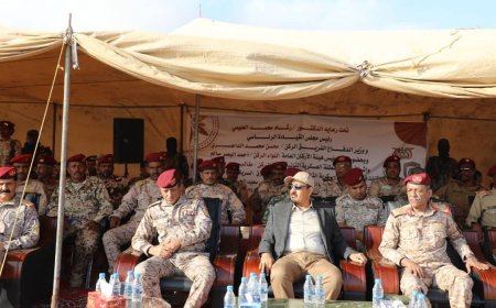 محافظ حضرموت يشهد المشروع التكتيكي برق لسرية المشاة في الهجوم بالذخيرة الحية