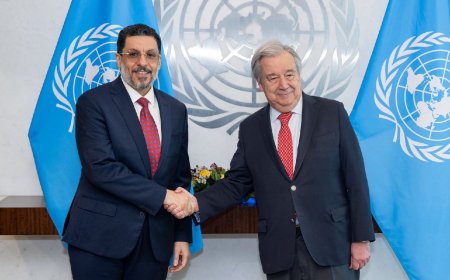 الحكومة تجدد التزامها بالحل الأممي للأزمة وغوتيريش يؤكد أن اليمن ضمن أولوياته