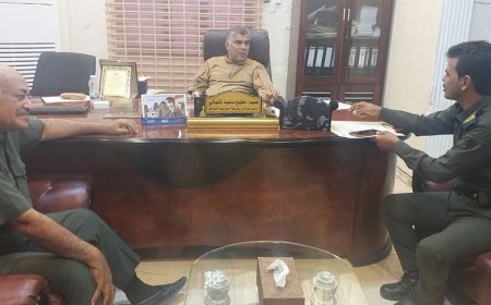 العميد المنهالي يلتقي مدير أمن مديرية غيل بن يمين لمناقشة الأوضاع الأمنية بالمديرية 