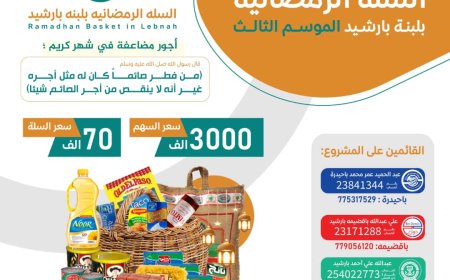 نداء إنساني لدعم حملة السلة الرمضانية بلبنة في موسمها الثالث