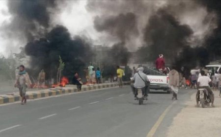 احتجاجات شعبية في لحج بسبب تردي الأوضاع المعيشية والخدمات