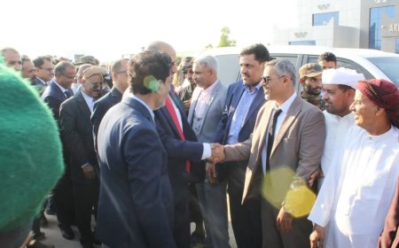 الزُبيدي يصل مطار الغيضة الدولي بالمهرة 