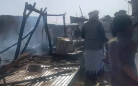 وفاة فتاة إثر حريق التهم مأوى أسرة نازحة في مارب