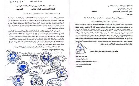 مكونات حضرموت في خطاب للرئاسة:  حضرموت ترفض تغيير رأس هرم السلطة دون توافق