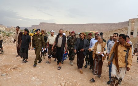 المحافظ بن ماضي يتفقد أضرار السيول ويتلمّس أحوال المواطنين بمديرية عمد