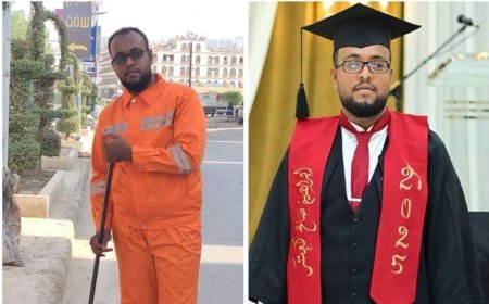 سبع سنوات من الكفاح تقود عامل نظافة للتخرج بامتياز
