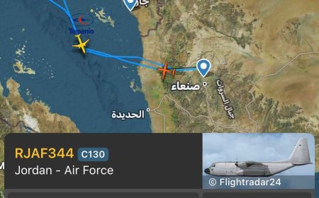 طائرة تابعة لسلاح الجو الأردني تصل صنعاء وتغادر بعد ساعتين.. ما التفاصيل؟
