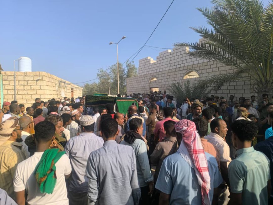 الشحر تودّع ضحايا الحادث الأليم إلى مثواهم بمقبرة بن جوبان