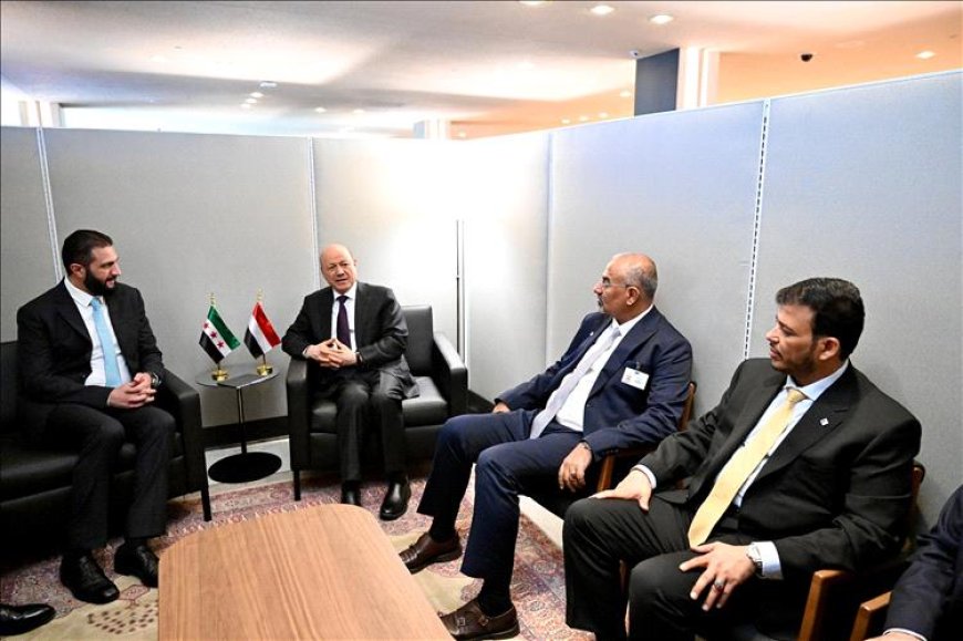 الرئيس العليمي يلتقي الرئيس السوري للبحث في العلاقات الثنائية وتطورات المنطقة