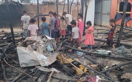 احتراق خمس منازل نزوح بالكامل بسبب ماس كهربائي في أبين