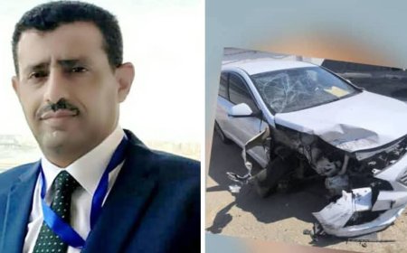 نجاة الدكتور صدام عبدالله من حادث مروري في العاصمة عدن
