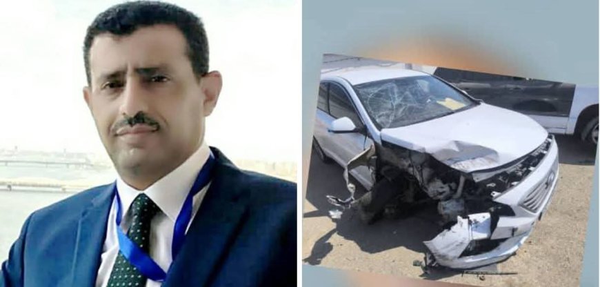 نجاة الدكتور صدام عبدالله من حادث مروري في العاصمة عدن