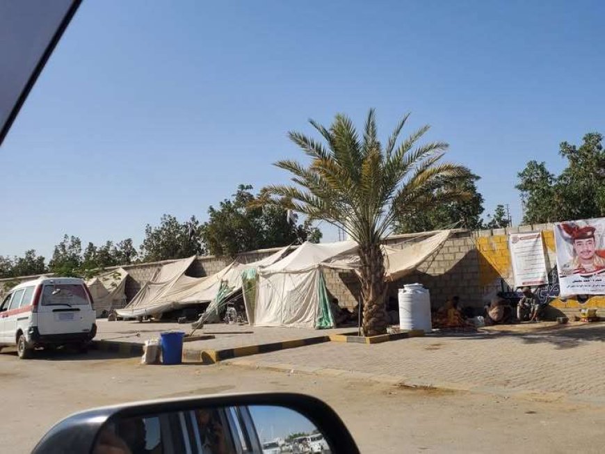 جرحى تعز يواصلون اعتصامهم المفتوح داخل المخيم
