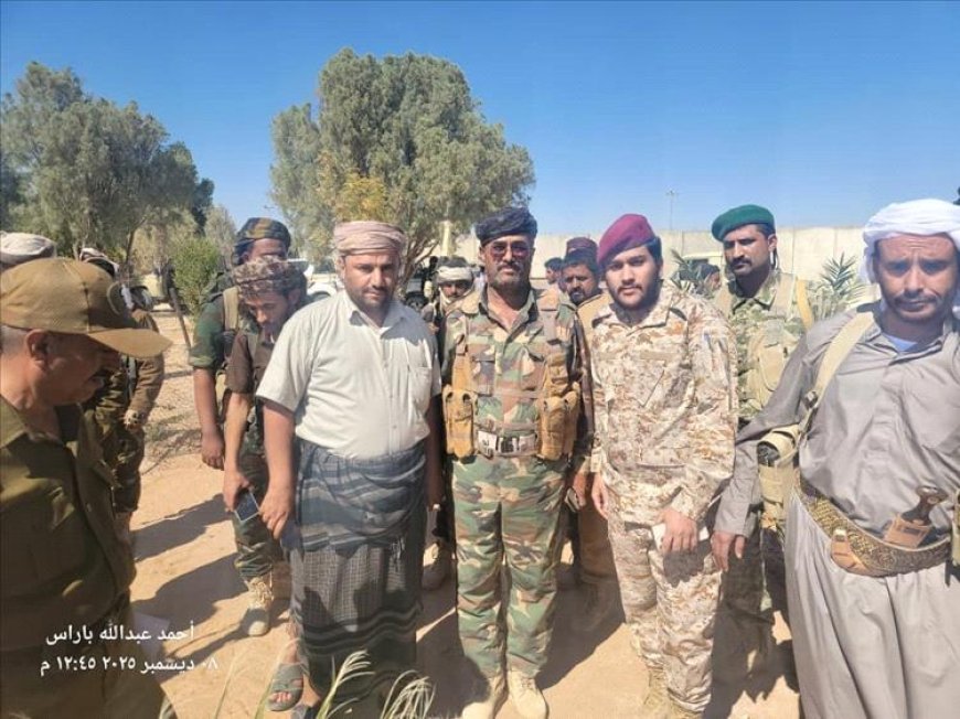 قوات دفاع شبوة تتسلم حقول العقلة النفطية بحضور قيادات عسكرية وقبلية