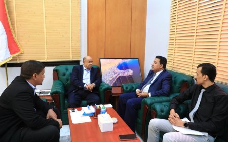 محافظ حضرموت يلتقي قيادة التلفزيون والإعلام بديوان المحافظة