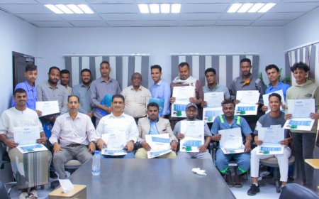 المركز البحري للتدريب بمؤسسة موانئ البحر العربي يختتم دورة متخصصة في أنظمة الطاقة الشمسية