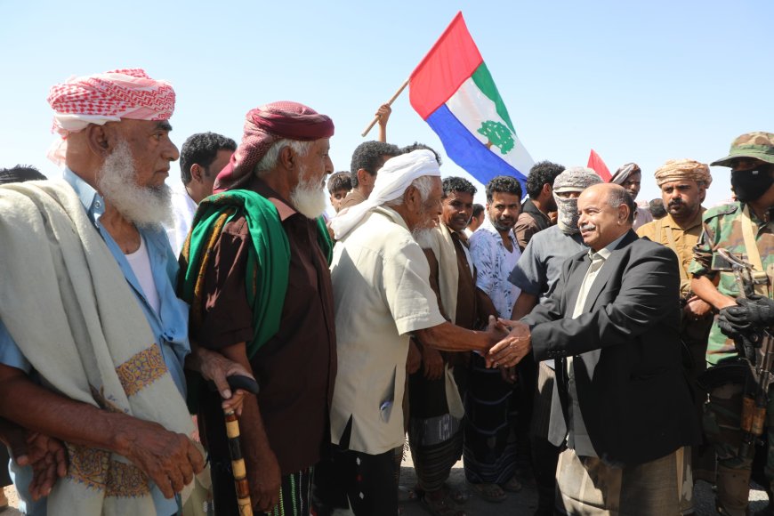شاهد صور استقبال محافظ حضرموت في مدينة المكلا