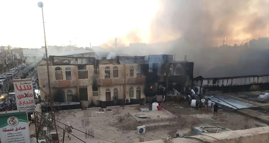 وفاة طفل وإصابة العشرات جراء حريق محل تجاري في مأرب