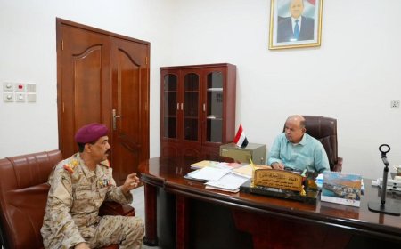 الخنبشي يناقش انتشار القوات بالمحافظة واستقرار المشتقات النفطية بساحل حضرموت