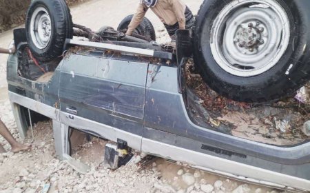 نجاة سائق بأعجوبة بعد جرف سيارته.. تفاصيل