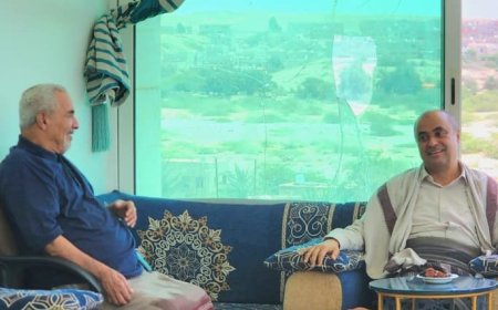 سالم بن بريك يزور الشيخ عبدالملك بن مالك في منطقة الحدبة