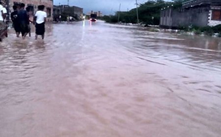 نزوح السكان في قصيعر بعد انهيار حاجز ترابي بسبب السيول