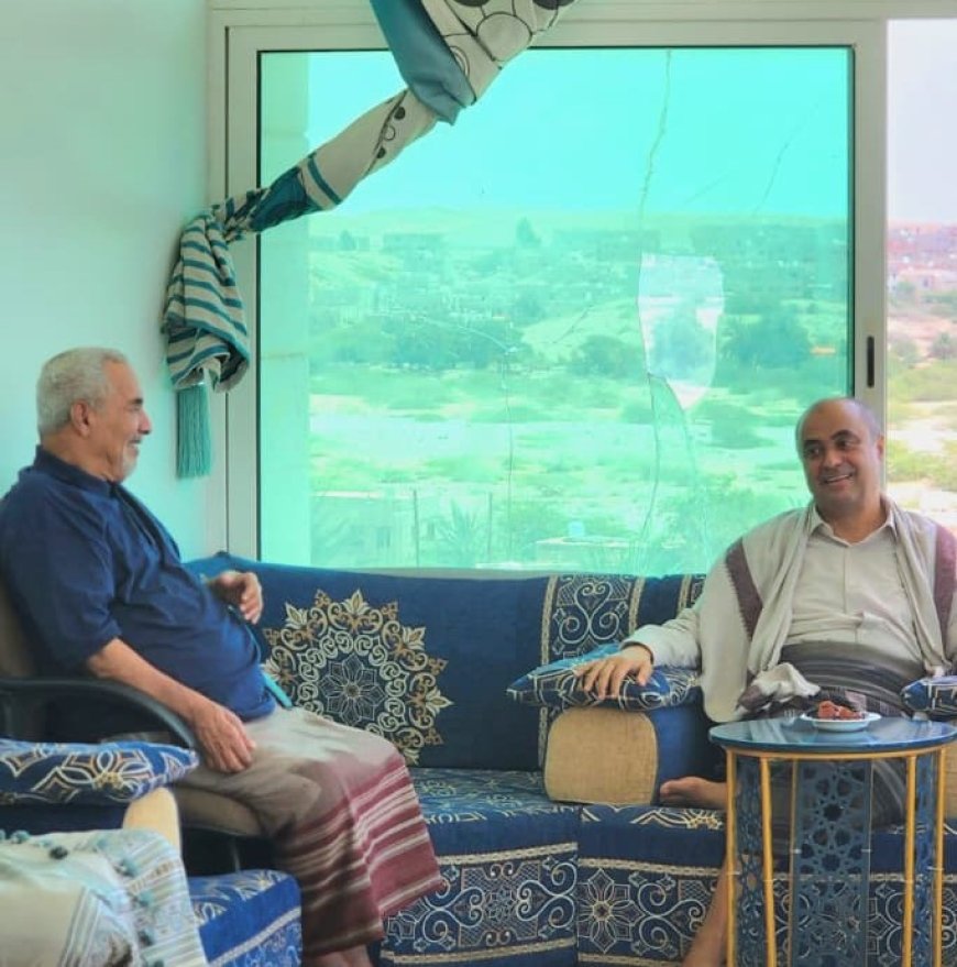 سالم بن بريك يزور الشيخ عبدالملك بن مالك في منطقة الحدبة