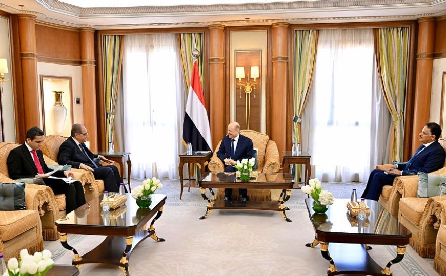 العليمي يستقبل السفير المصري لمناقشة مستجدات السلام والعلاقات الثنائية