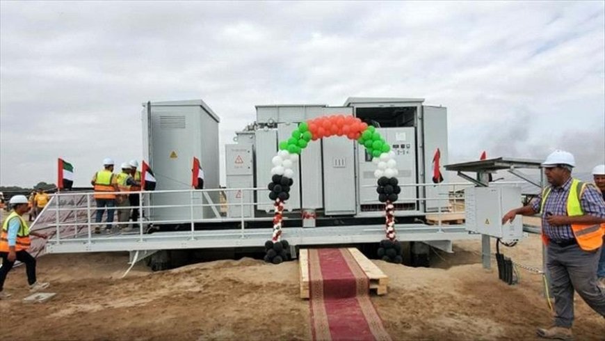 بدء التشغيل التجريبي لمحطة الطاقة الشمسية في عدن بدعم اماراتي