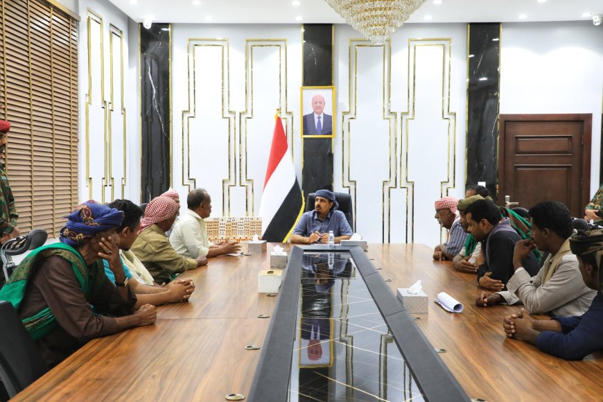 المحافظ بن ماضي يلتقي مقادمة قبائل سيبان ويثمن مواقفهم النبيلة تجاه حضرموت ووحدة كلمة أبنائها