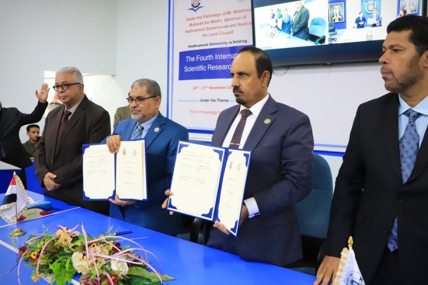 محافظ حضرموت يطلق أسبوع البحث العلمي الدولي الرابع بجامعة حضرموت